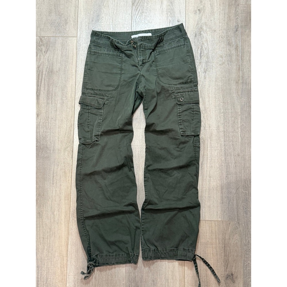 Y2K Old Navy Womens Size 8 Low Rise Cargo Utility Pants Olive Green